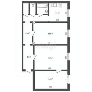 3-к квартира, вторичка, 76м2, 2/5 этаж