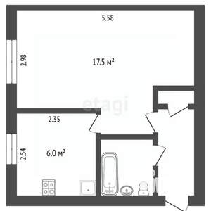 1-к квартира, вторичка, 31м2, 4/5 этаж