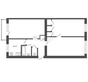 3-к квартира, вторичка, 63м2, 4/5 этаж