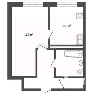 1-к квартира, вторичка, 34м2, 1/10 этаж