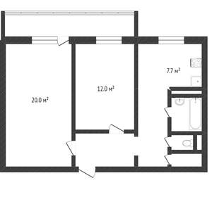 2-к квартира, вторичка, 52м2, 1/9 этаж