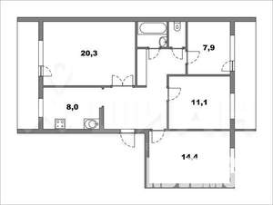 4-к квартира, вторичка, 80м2, 5/5 этаж