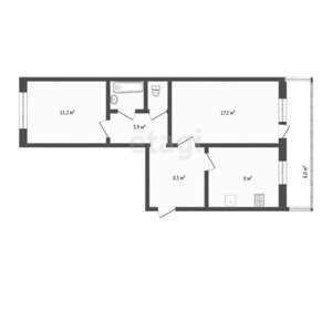 2-к квартира, вторичка, 48м2, 5/5 этаж