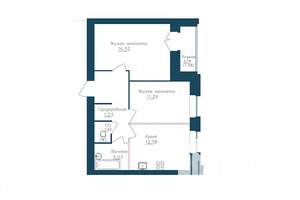 2-к квартира, строящийся дом, 59м2, 8/16 этаж