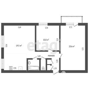 3-к квартира, вторичка, 60м2, 5/9 этаж