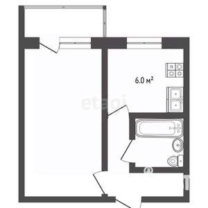 1-к квартира, вторичка, 29м2, 2/5 этаж