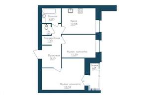 2-к квартира, вторичка, 59м2, 2/16 этаж