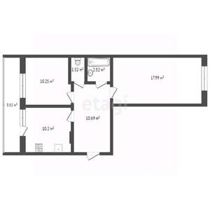 2-к квартира, вторичка, 53м2, 2/9 этаж