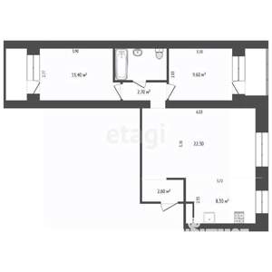 3-к квартира, вторичка, 61м2, 7/10 этаж