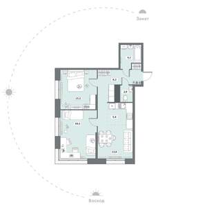 2-к квартира, сданный дом, 63м2, 9/16 этаж