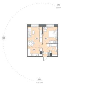 1-к квартира, сданный дом, 47м2, 5/16 этаж