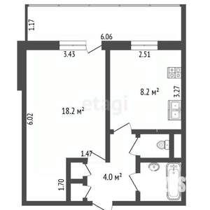 1-к квартира, вторичка, 35м2, 4/9 этаж