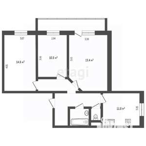 3-к квартира, вторичка, 68м2, 1/5 этаж