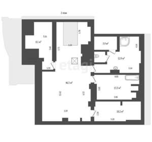 4-к квартира, вторичка, 223м2, 3/4 этаж