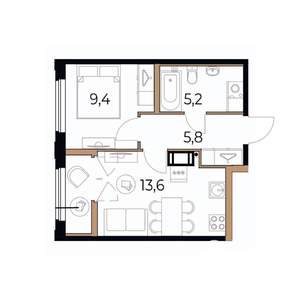 1-к квартира, вторичка, 35м2, 16/17 этаж