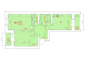 2-к квартира, вторичка, 71м2, 9/12 этаж