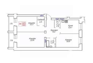 3-к квартира, вторичка, 89м2, 1/8 этаж