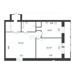 2-к квартира, вторичка, 53м2, 1/14 этаж