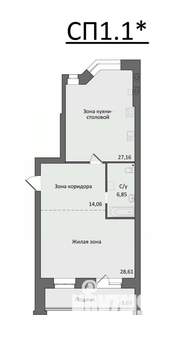 1-к квартира, вторичка, 85м2, 1/4 этаж