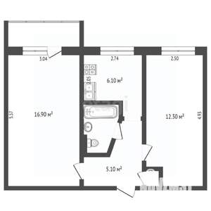 2-к квартира, вторичка, 45м2, 4/5 этаж