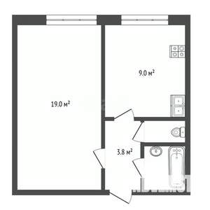 1-к квартира, вторичка, 36м2, 1/5 этаж