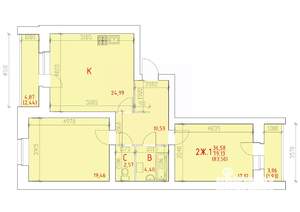 2-к квартира, вторичка, 84м2, 1/12 этаж